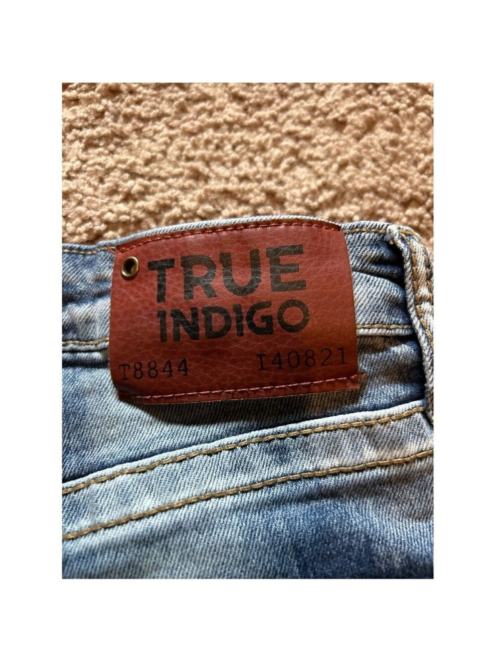 True Indigo Mens Slim Fit Light Acid Wash Embroidered Jeans 30x32 F-119 - Picture 12 of 14